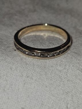 VINTAGE 14K Yellow Gold Diamond Channel Band - Texas Maker - 3.5 Grams